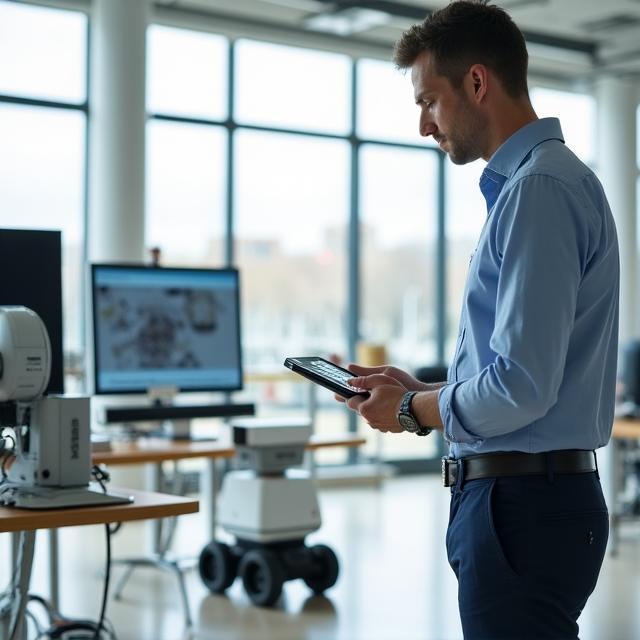 Proces mapowania robotycznego w laboratorium